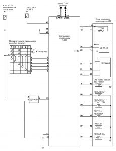 Схема электрических соединений системы управления АКП21902-1700010 “JATCO”.