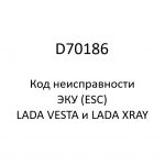 D70186. Код неисправности и параметры проведения диагностики ЭКУ (ESC) LADA VESTA и LADA XRAY.