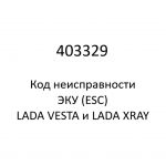 403329. Код неисправности и параметры проведения диагностики ЭКУ (ESC) LADA VESTA и LADA XRAY.