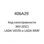 406A29. Код неисправности и параметры проведения диагностики ЭКУ (ESC) LADA VESTA и LADA XRAY.