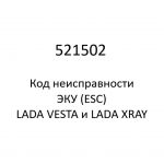 521502. Код неисправности и параметры проведения диагностики ЭКУ (ESC) LADA VESTA и LADA XRAY.