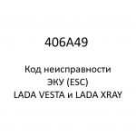 406A49. Код неисправности и параметры проведения диагностики ЭКУ (ESC) LADA VESTA и LADA XRAY.