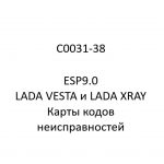 C0031-38. Карты кодов неисправностей ESP9.0 LADA VESTA и LADA XRAY.