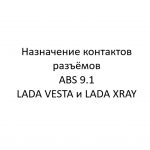Назначение контактов разъёмов ABS 9.1 LADA VESTA и LADA XRAY.