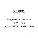 520901. Код неисправности и параметры проведения диагностики ЭКУ (ESC) LADA VESTA и LADA XRAY.