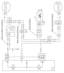 Схема подключения нагревателей зеркал и осушителя воздуха МАЗ-4371P2 ММЗ Е4.
