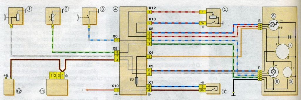 Подсветка приборной панели ваз 2105 схема