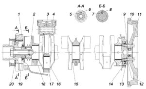 Размеры, допуски и посадки сопрягаемых деталей. Дизельный двигатель модели ЗМЗ-5143.10 – руководство по эксплуатации, техническому обслуживанию и ремонту.