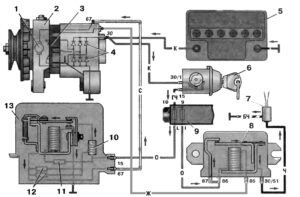 Схема электрооборудования ВАЗ-2106.