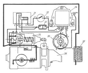 хема электрооборудования Москвич 407 и его модификаций.