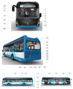 Кузов и его оборудование электробуса ЛиАЗ-6274.