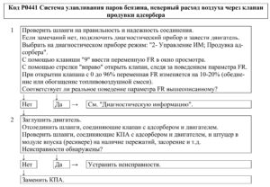 Р0441 – диагностическая карта кода неисправности ЭСУД ЕВРО-4 МЕ17.9.7 LADA PRIORA, LADA KALINA, LADA 4×4.